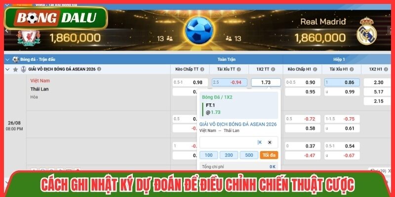 Cách ghi nhật ký dự đoán để điều chỉnh chiến thuật cược