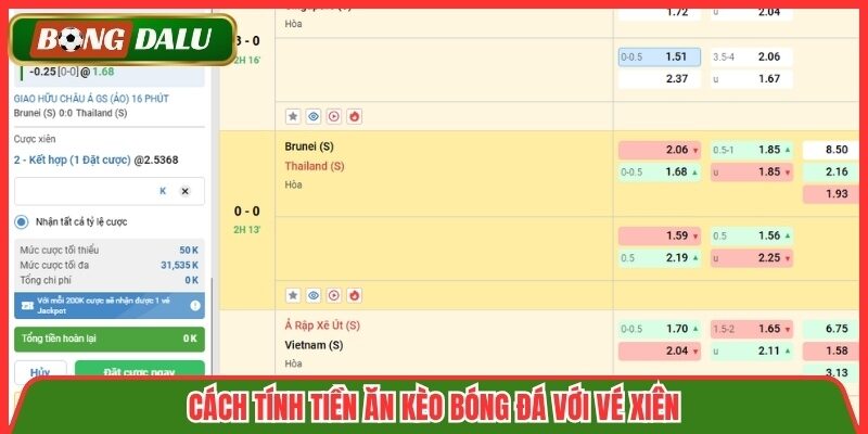 Cách tính tiền ăn kèo bóng đá với vé xiên