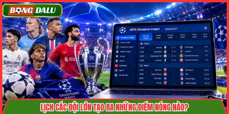 Lịch các đội lớn tạo ra những điểm nóng nào?